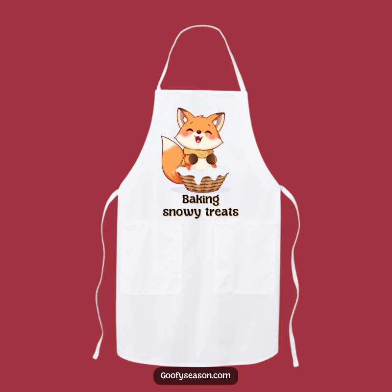 Funny Fox Snowflakes Apron: Cook Up Winter Cheer with This Kitchen Wear
