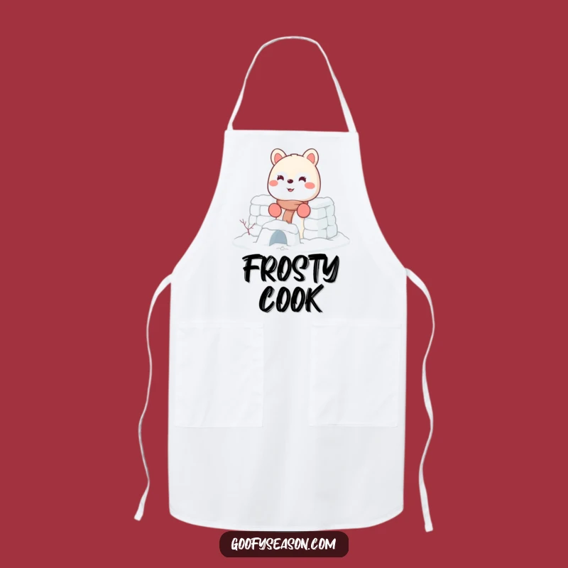 Funny Snow Fort Builder Animal Kitchen Apron - Fun Winter Chef Gift