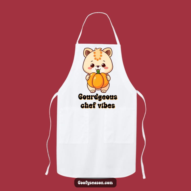 Funny Kawaii Pumpkin Kitchen Apron - Cute Chef Animal, Perfect Funny Gift for Cooks