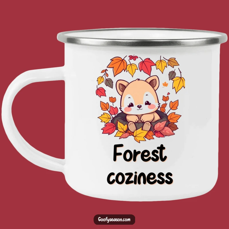 Funny Cozy Animal Leaf Camping Mug - Adventure Ready Gift