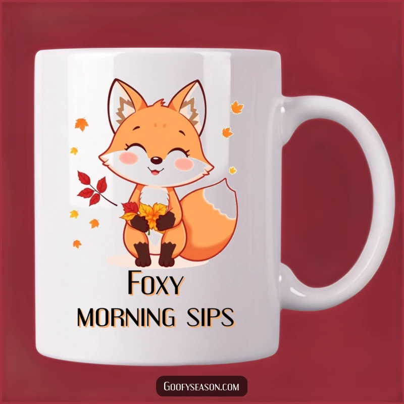 Funny Fox Autumn Leaves Mug: A Hilarious Fall Gift for Nature Lovers
