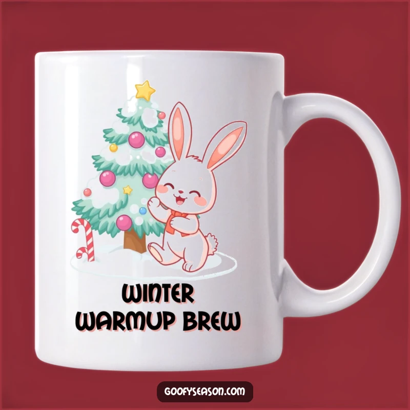 Funny Bunny Christmas Mug - Hilarious Winter Wonderland Candy Decor Gift
