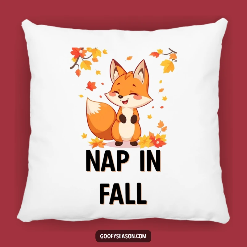 Funny Fox Autumn Leaves Pillow - Cozy Up with Festive Fall Comfort