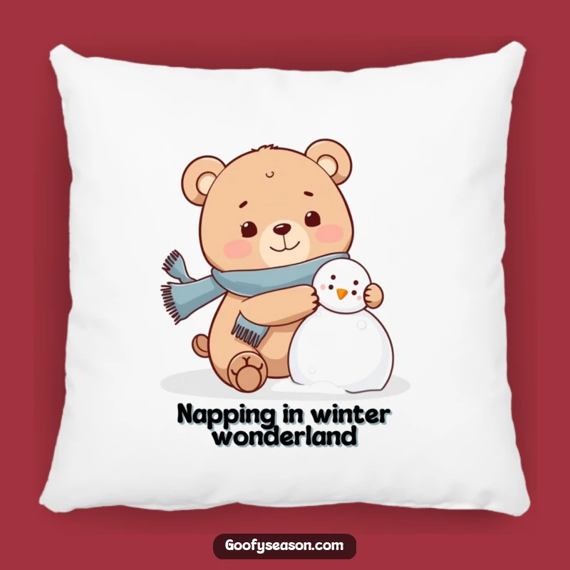 Funny Bear Snowman Pillow: Cozy Winter Comfort, Adorable Funny Gift