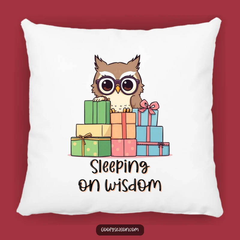 Funny Owl Spectacles Pillow: Cozy Cushion with Curious Character Peeking Design