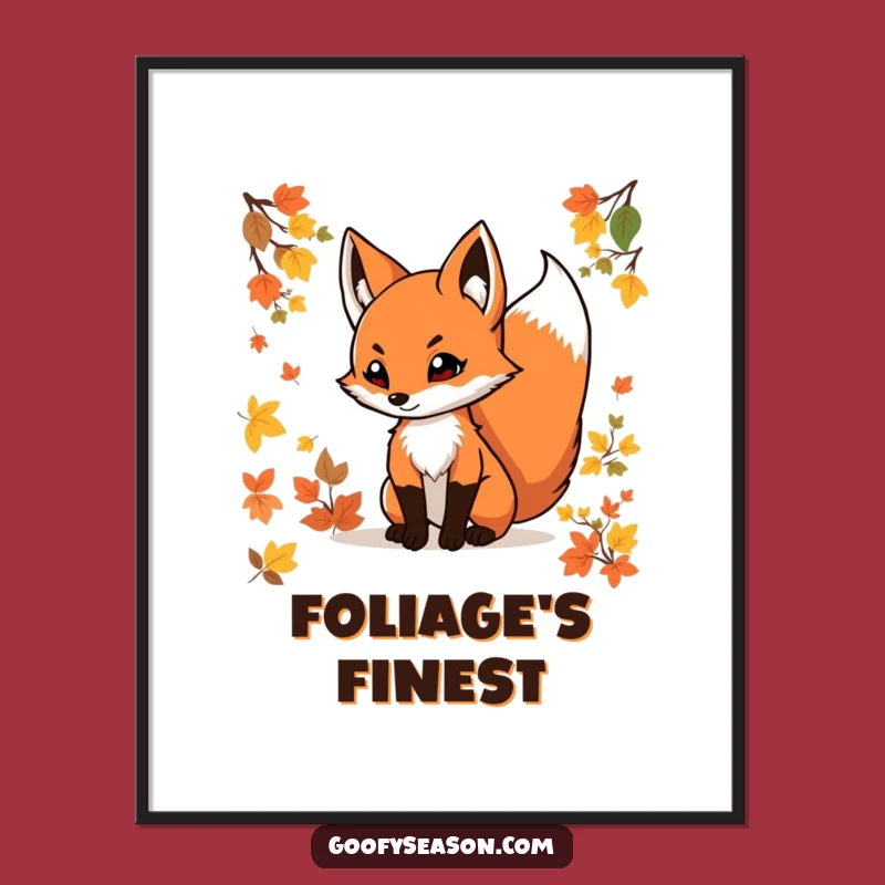 Funny Fox Autumn Digital Print: Instant Woodland Energy, Perfect Downloadable Gift!