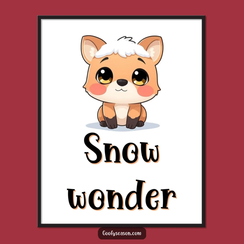Funny Snowfall Watcher Animal Digital Print - Instant Winter Magic Gift
