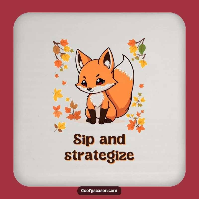 Funny Fox Coaster Set: Woodland Charm for Your Table, Unique Gift!