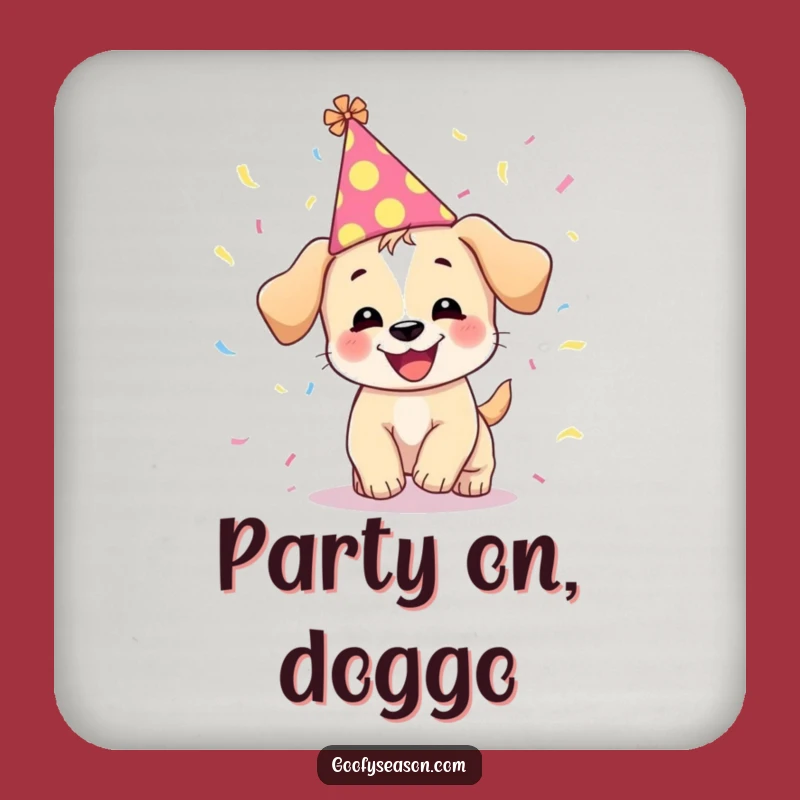 Funny Puppy Confetti Coaster - Humorous Celebration Protection Gift