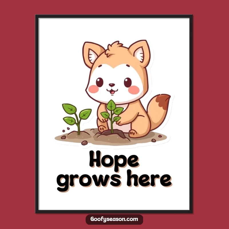 Funny Determined Gardener Animal Poster - Inspiring Wall Art Gift