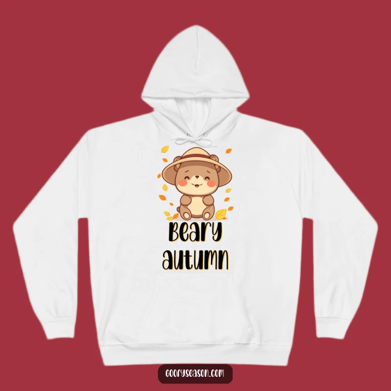 Funny Bear Leaf Catching Hoodie: Cozy & Whimsical Autumn Wear