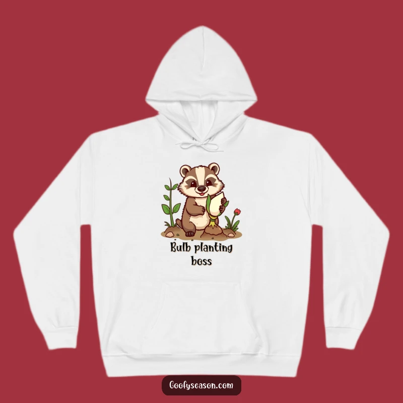 Funny Cozy Badger Gardener Hoodie - Warm & Humorous Planting Gift
