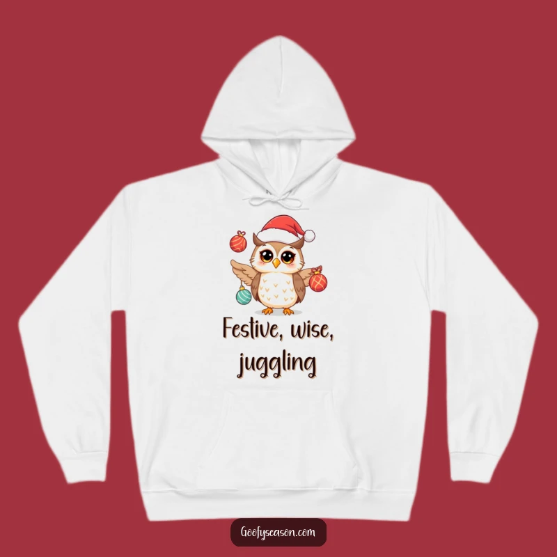 Cozy Funny Owl Santa Hat Hoodie: Warm Festive Humor Gift