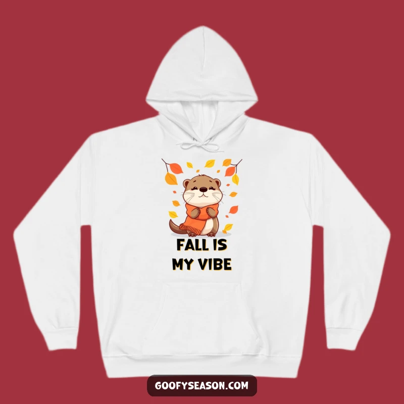 Funny Otter Hoodie: Cozy Autumn Scarf Sweatshirt, Warm Humorous Gift