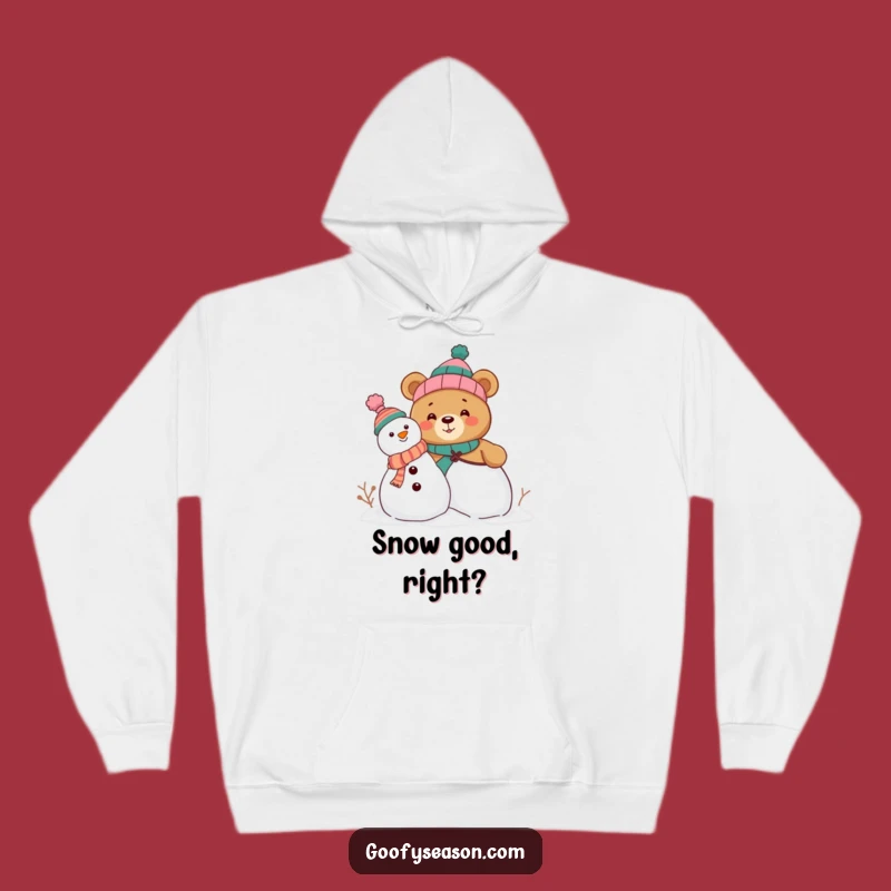 Funny Bear Snowman Hoodie - Cozy and Comical Winter Warmth for All