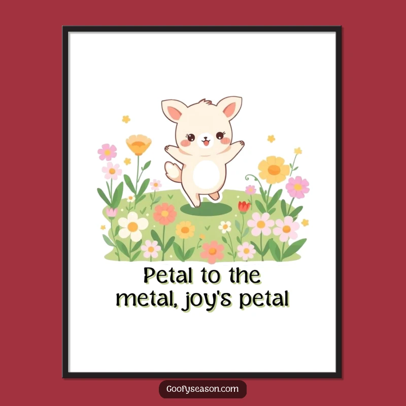 Free Printable Joyful Animal Flower Dance Wall Art: Blooming Meadow Downloadable