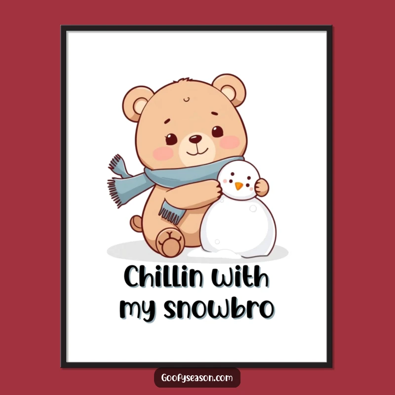 Funny Free Printable Bear Wall Art: Winter Fun Downloadable Snowy Decor