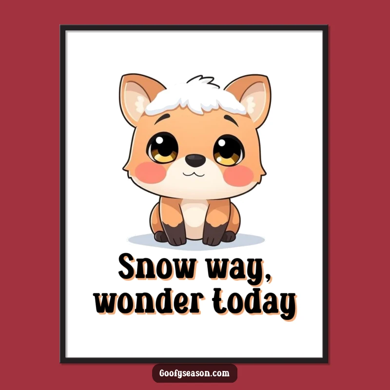 Free Printable Snowy Wonder Wall Art: Curious Animal Winter Scene Downloadable