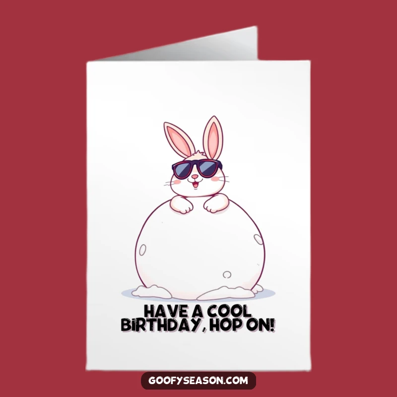 Free Printable Birthday Card: Bunny Lounging - Funny Cool Downloadable Gift