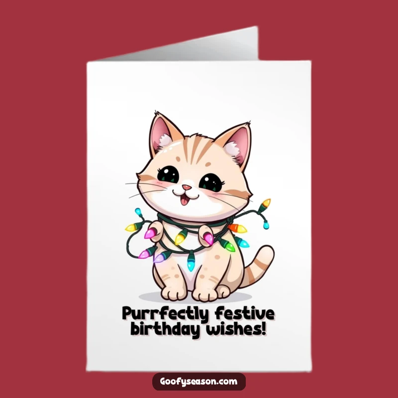 Free Printable Funny Birthday Card: Energetic Cat Lights Up Your Special Day!