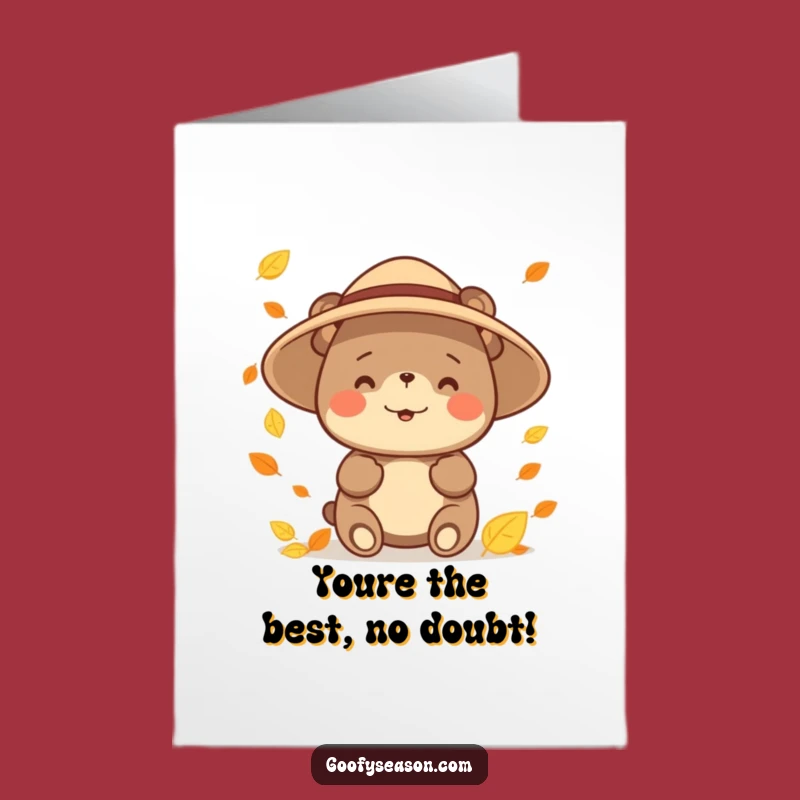 Free Printable Congrats Card: Bear Leaf Catcher Funny Downloadable Gift
