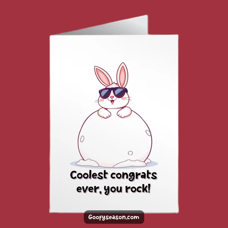 Free Printable Congrats Card: Cool Bunny - A Relaxed Downloadable Gift