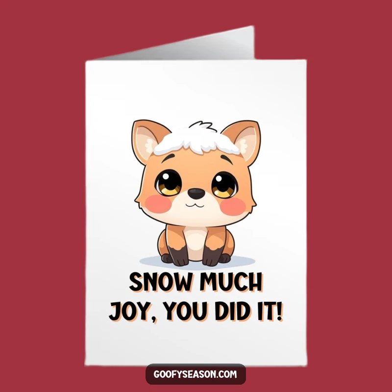 Free Printable Snowy Wonder Congrats Card: Animal Snowfall Downloadable