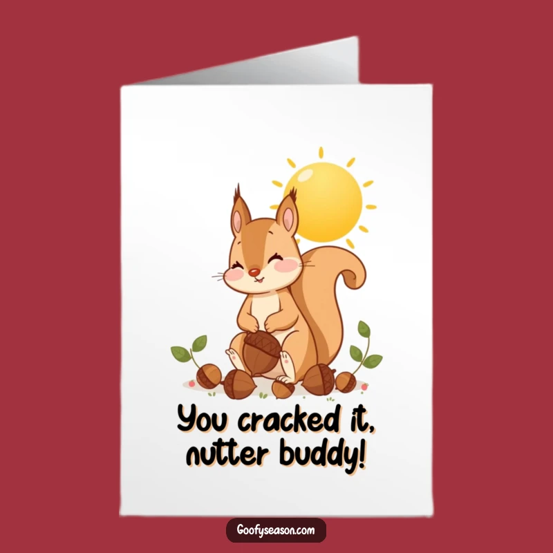 Printable Squirrel Congrats Card: Acorn Hoard Success Free Downloadable Cheer