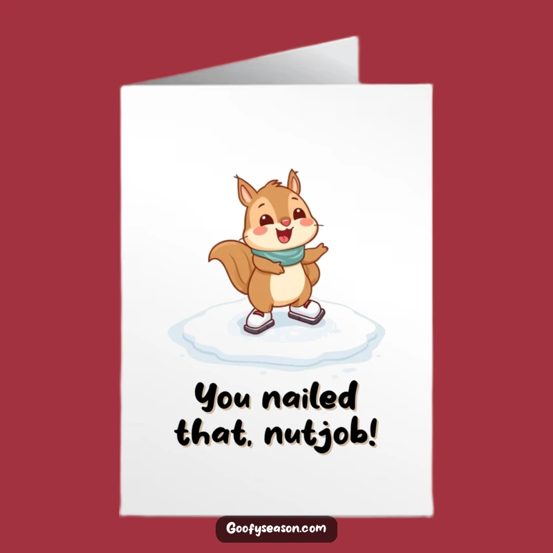 Free Printable Congrats Card: Skating Squirrel - A Cool Downloadable Gift