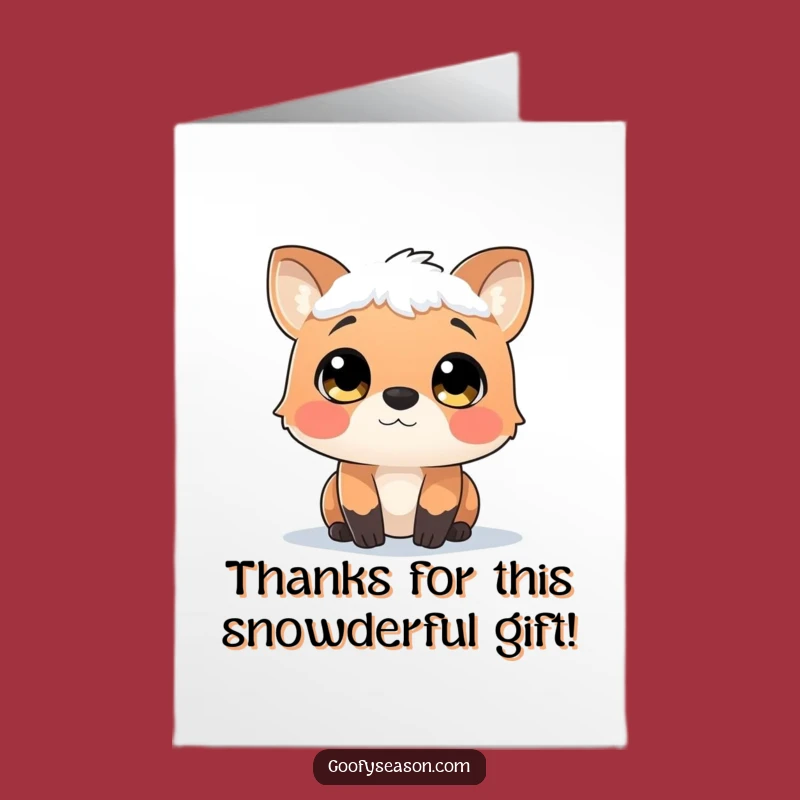 Free Printable Snowy Wonder Thank You Card: Animal Snowfall Downloadable