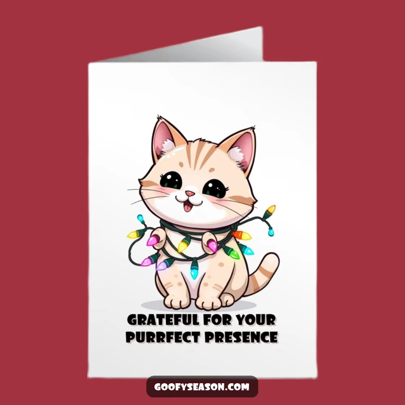 Free Printable Thank You Card: Cat Lights Up Your Gratitude!