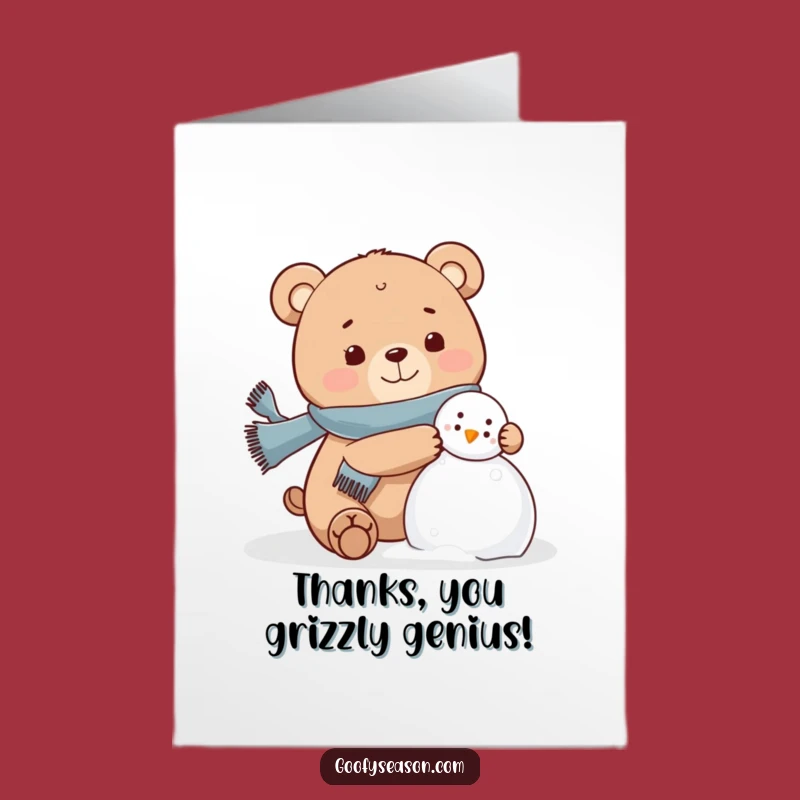 Free Printable Bear Thank You Card: Cozy Gratitude Downloadable Humor
