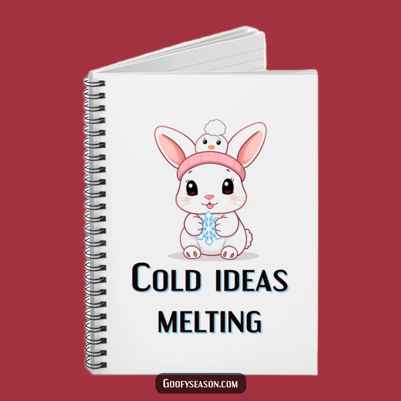 Funny Bunny Melting Snowflake Notebook: Cute Journal for Ideas Gift