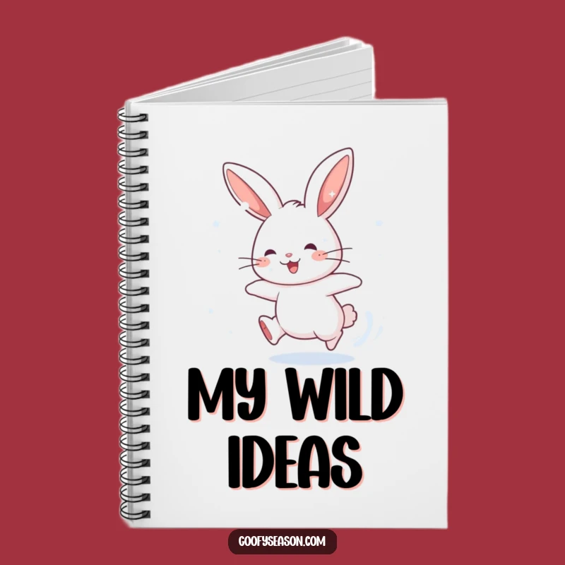 Funny Rabbit Snow Chase Notebook: Energetic Winter Journal, Gift