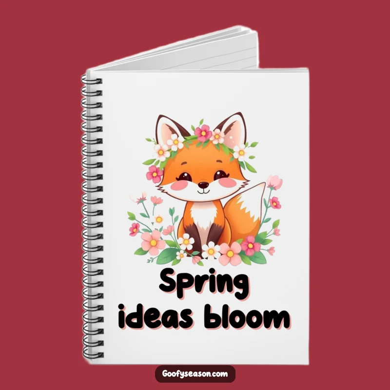 Funny Fox Spring Wreath Notebook: Journaling Floral Humor Gift