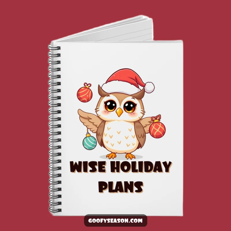 Funny Owl Santa Hat Notebook: Festive Journaling Humor Gift