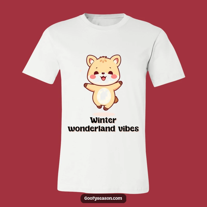 Funny Kawaii Animal Dancing Snowflake T-Shirt - Adorable Winter Apparel Gift