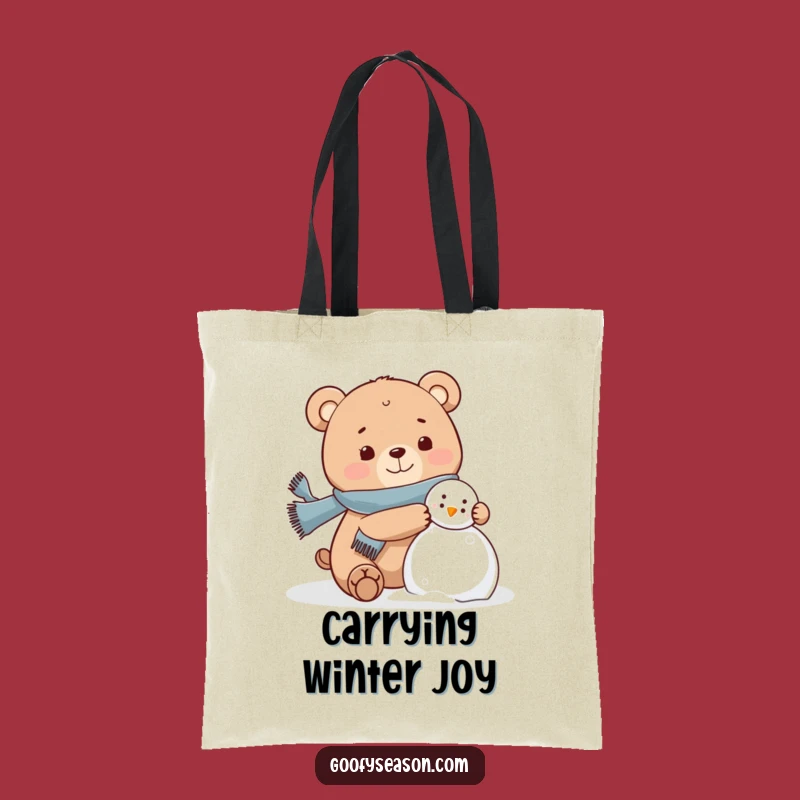 Funny Bear Snowman Tote Bag: Winter Essentials, Practical Funny Gift